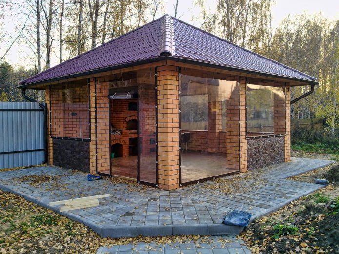 кирпичная беседка на даче кирпичная беседка на даче