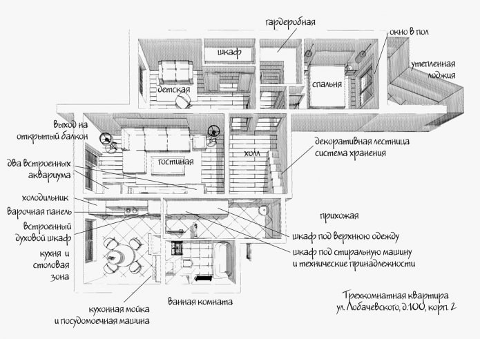 Планировка трёшки Планировка трёшки