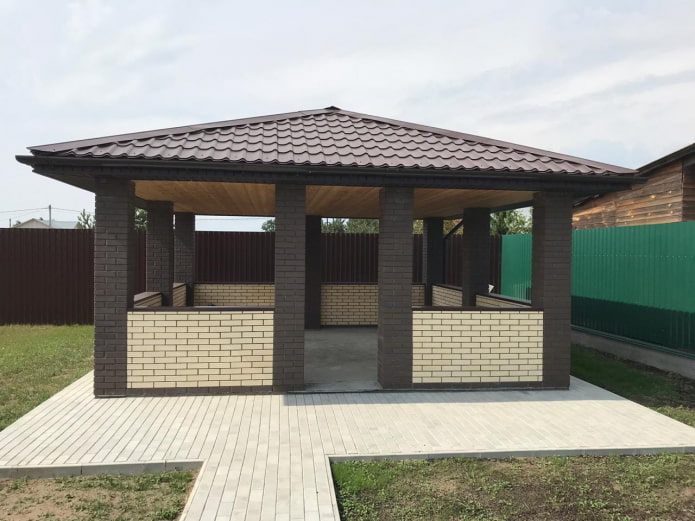 отделка беседки клинкерной плиткой отделка беседки клинкерной плиткой