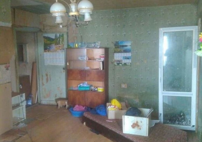 Комната до ремонта Комната до ремонта