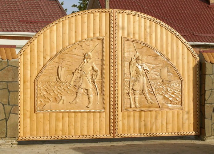 деревянные резные ворота деревянные резные ворота