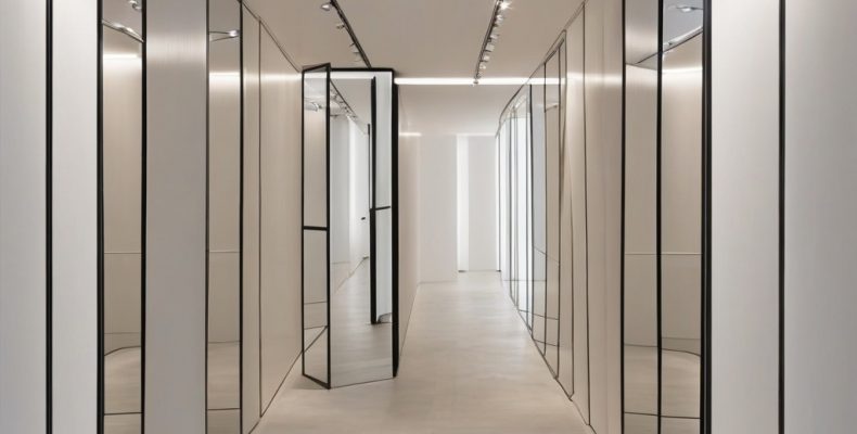 Облаштування вузького коридору у стилі мінімалізму